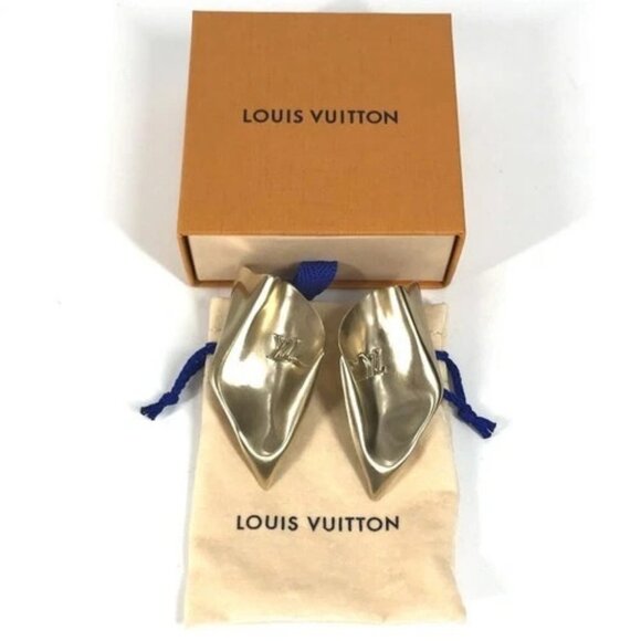 LOUIS VUITTON M02400 LV logo Pierce LV Sculpture Accessories Pierce Metal Gold - Picture 16 of 16